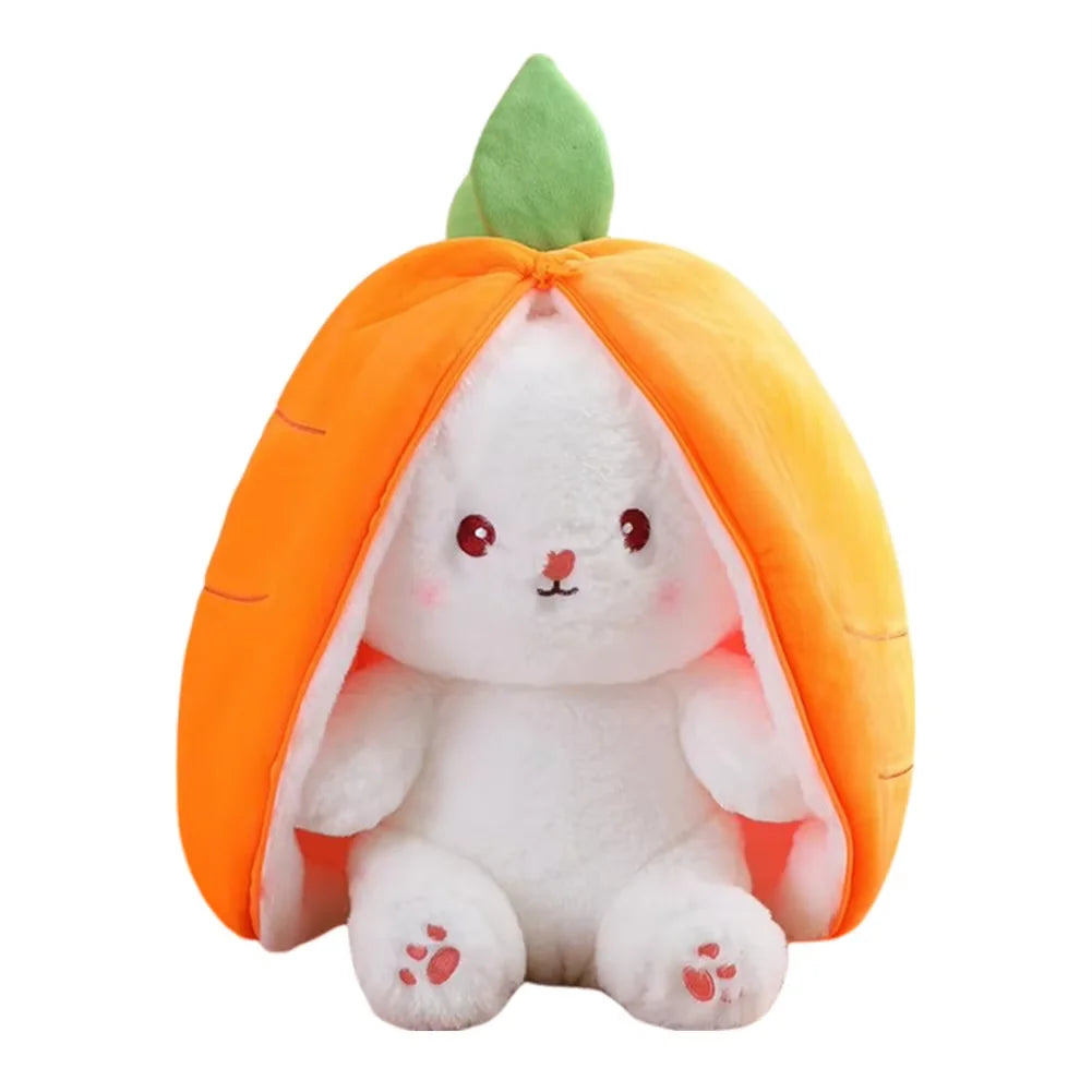 Strawberry Rabbit Plush Toy 18-35Cm Cute Fruit Transform Strawberry Carrot Big Ears Rabbit Soft Kids Christmas Birthday Gift