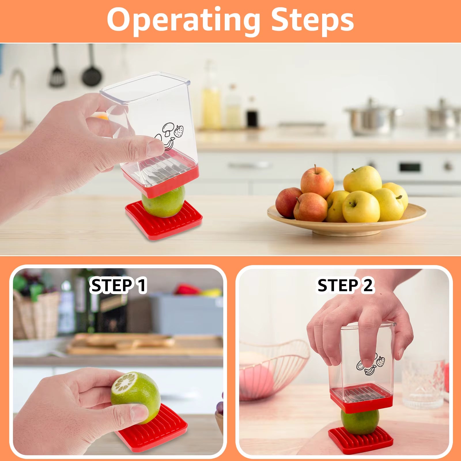 Portable Manual Speed Cup Slicer with Push Plate for Efficient Fruit and Vegetable Cutting