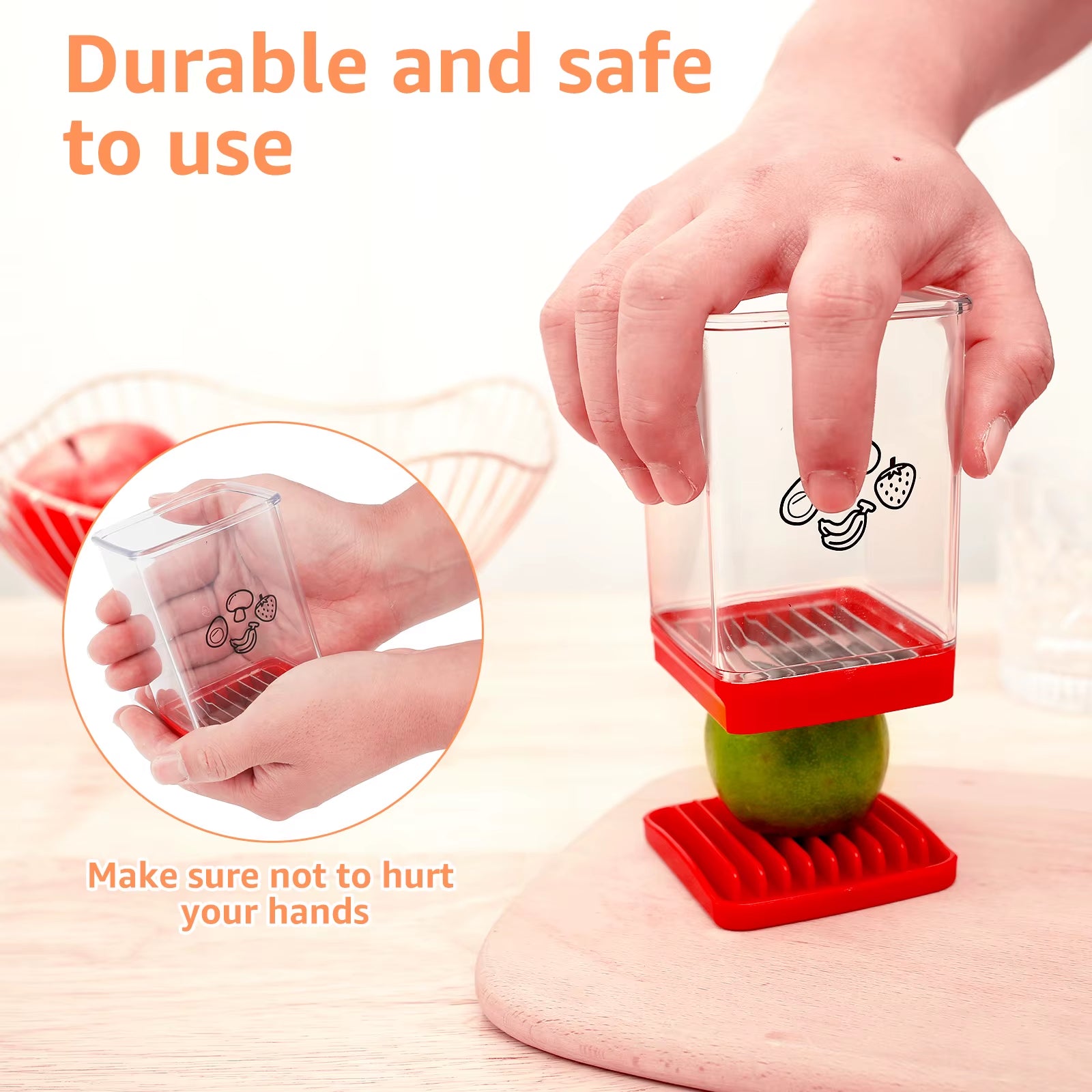 Portable Manual Speed Cup Slicer with Push Plate for Efficient Fruit and Vegetable Cutting